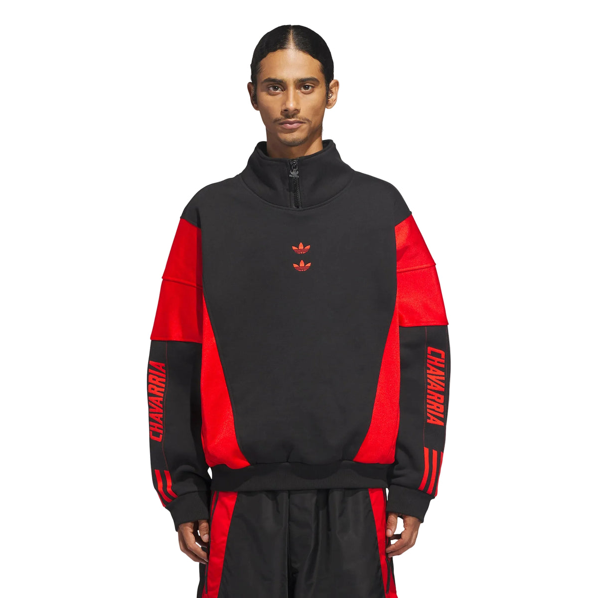 ADIDAS X WC WATSONVILLE MOCKNECK-BLACK/RED | Willy Chavarria