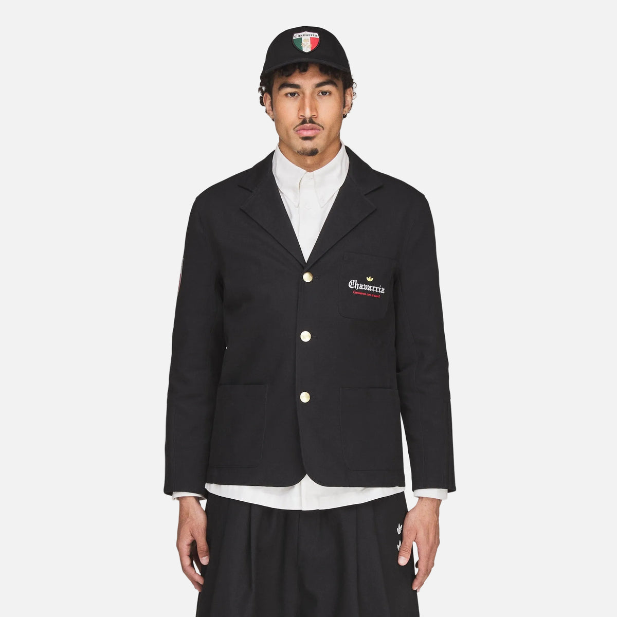 ジャッキー WC X ADIDAS PLAYERS TWILL BLAZER JACKET - BLK | Willy Chavarria