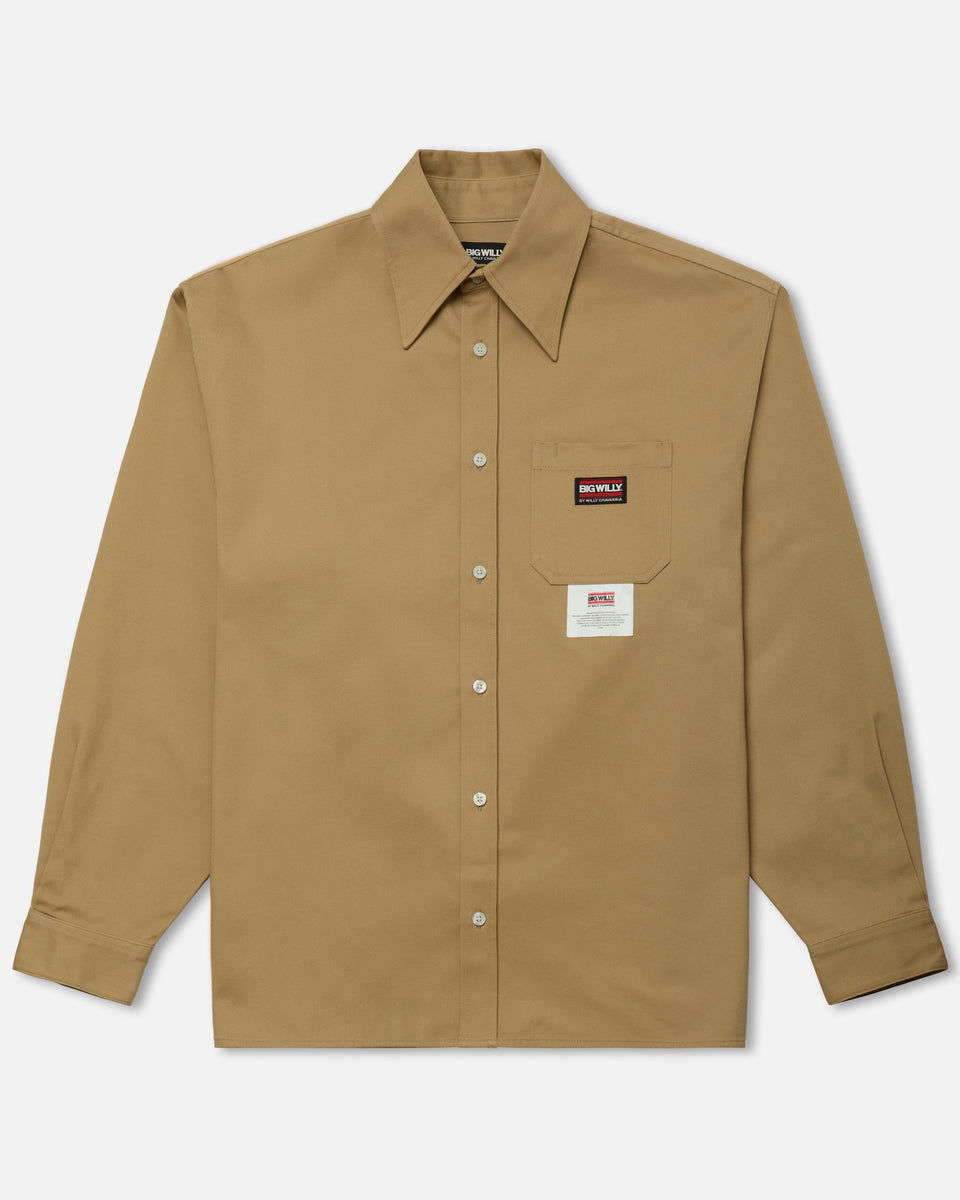 BIG WILLY L/S WORKSHIRT - TAVERTINE | Willy Chavarria