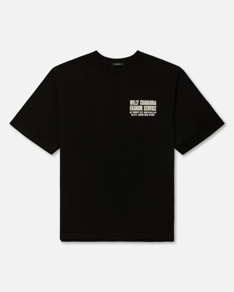 FASHION SERVICES STANDARD TEE - BLACK | Willy Chavarria