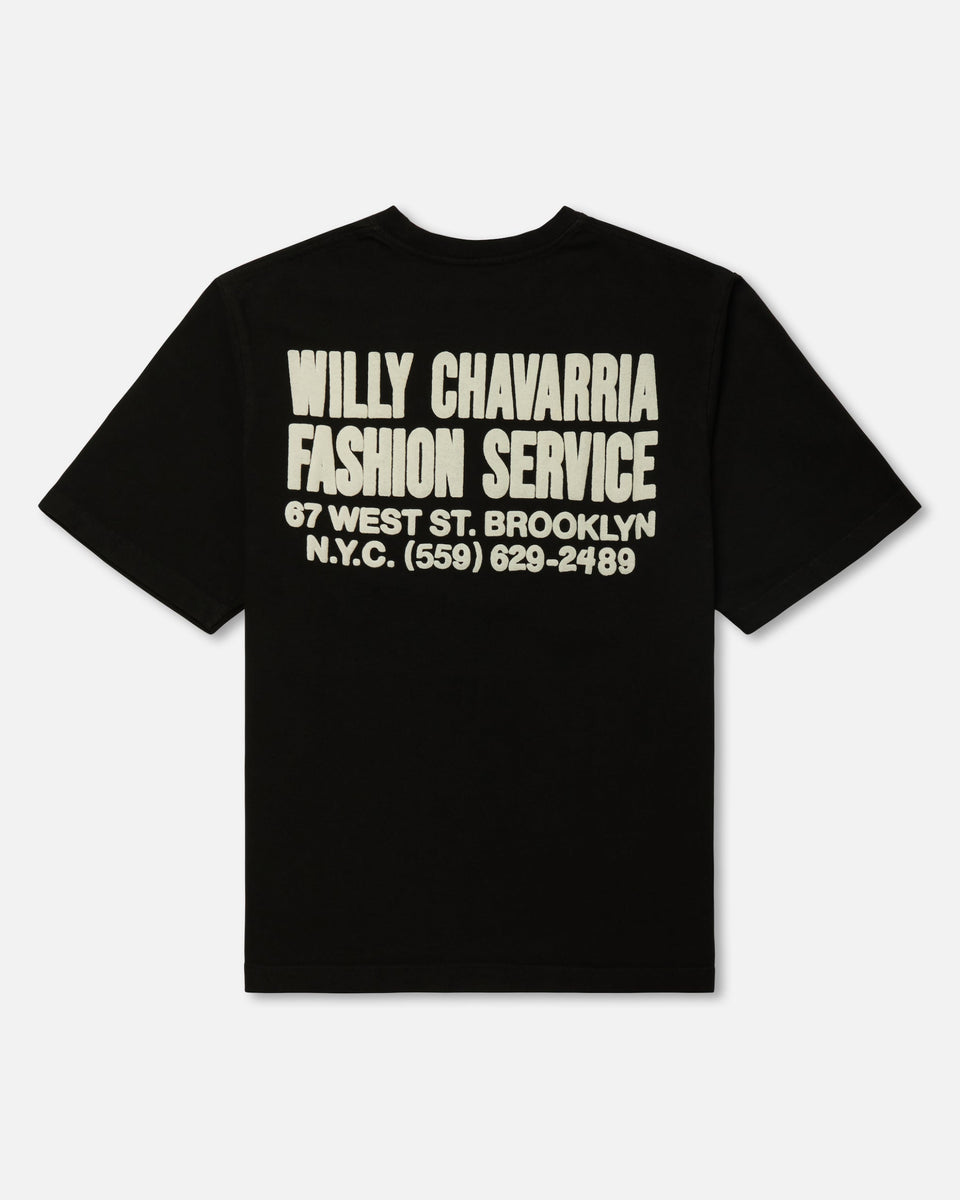 FASHION SERVICES STANDARD TEE - BLACK | Willy Chavarria