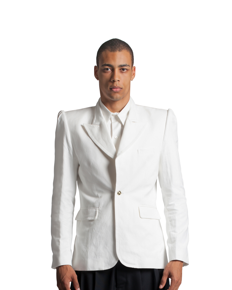 STAPLE BLAZER - WHITE | Willy Chavarria