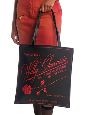 CASA DE CHAVARRIA LABEL TOTE - RED/BLACK