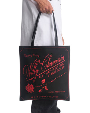 CASA DE CHAVARRIA LABEL TOTE - RED/BLACK