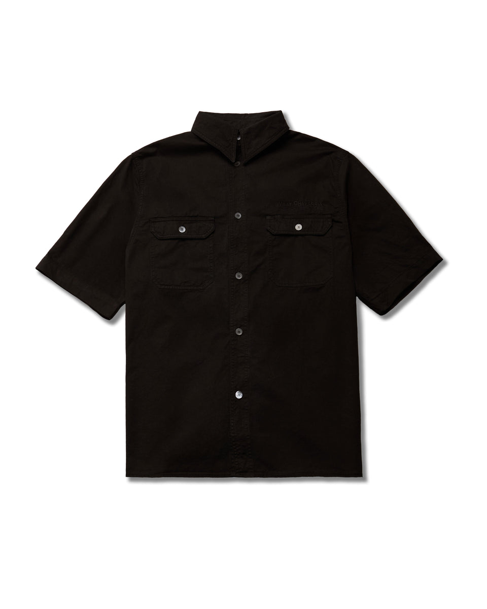 S/S CORCORAN WORK SHIRT - BLACK | Willy Chavarria