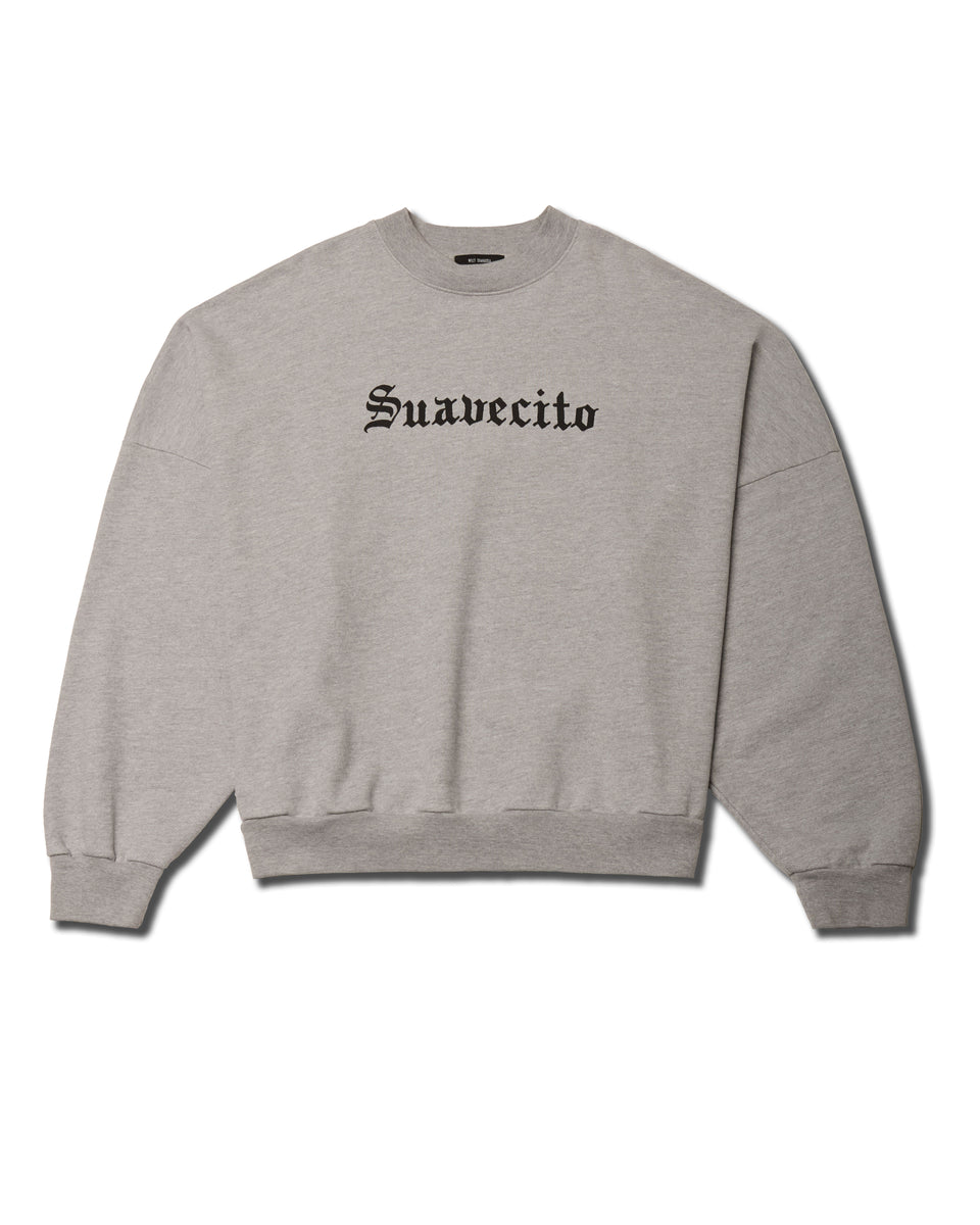 SUAVACITO HOOLIGAN CREWNECK - HEATHER GREY | Willy Chavarria