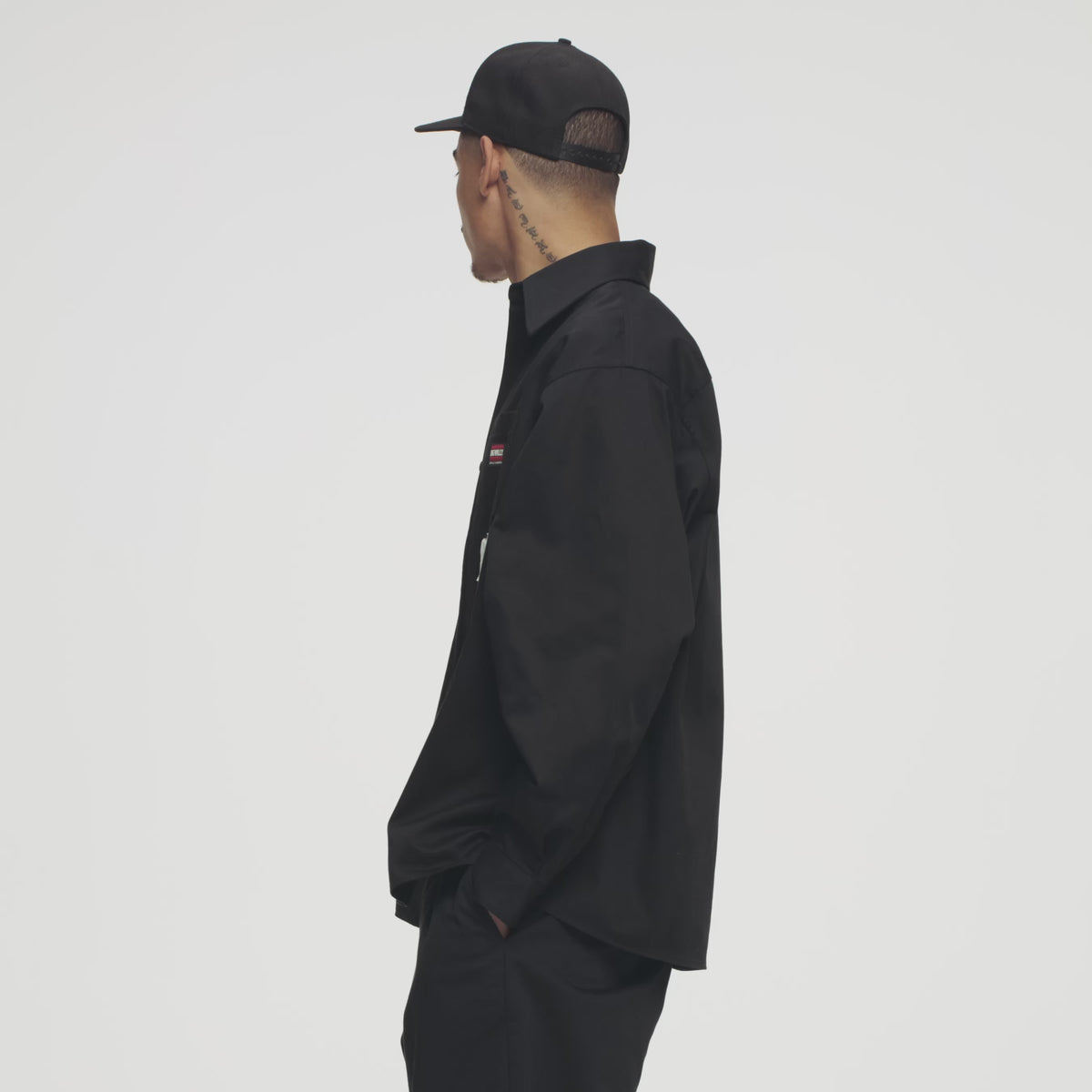BIG WILLY L/S WORKSHIRT - BLACK | Willy Chavarria