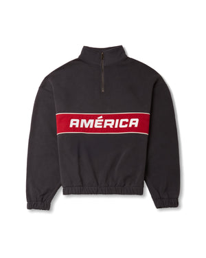 AMÉRICA QUARTER ZIP - WASHED BLACK