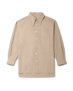 POINT COLLAR DRESS SHIRT - TRAVERTINE