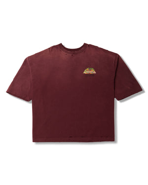 WILLY PRODUCE DESTROYED BUFFALO TEE - BEETROOT
