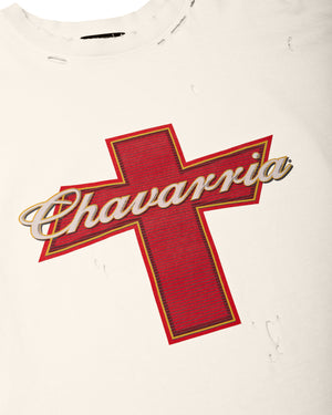BUDWEISERRIA DESTROYED BUFFALO TEE - OFF WHITE