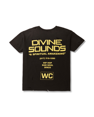 DIVINE SOUNDS DESTROYED EASY TEE - BLACK