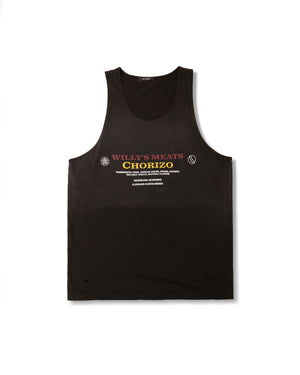CHORIZO DESTROYED TANK TOP - BLACK