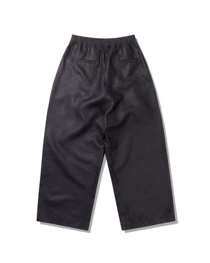 DRAWSTRING LINEN PANTS - BLACK