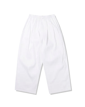 DRAWSTRING LINEN PANTS - WHITE