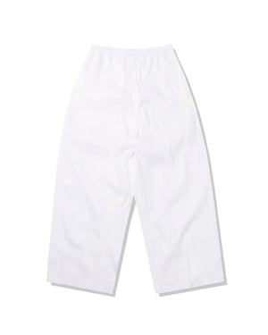 DRAWSTRING LINEN PANTS - WHITE