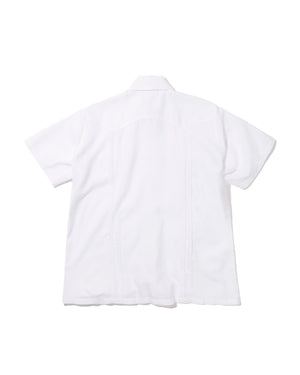 SHORT SLEEVE LINEN GUAYABERA - WHITE