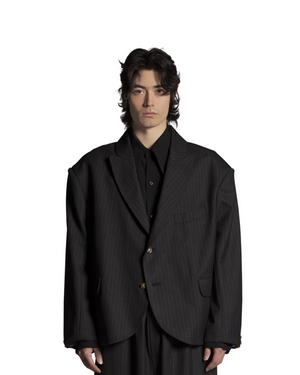 BOX CUTTER JACKET - CHARCOAL PINSTRIPE