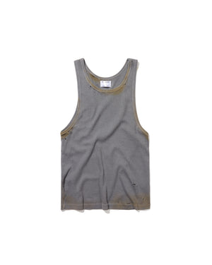 DIRTY RIBBED TANK TOP - GREY