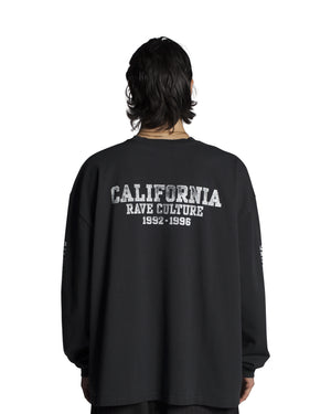 L/S BUFFALO TEE - "CA RAVE CULTURE" - BLACK