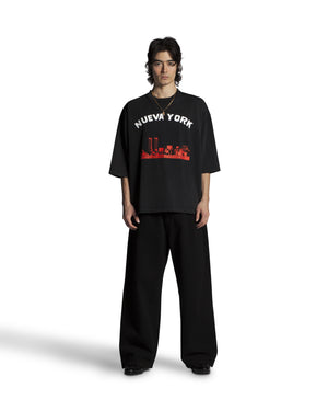 S/S BUFFALO TEE - "NUEVA YORK" - WASHED BLACK