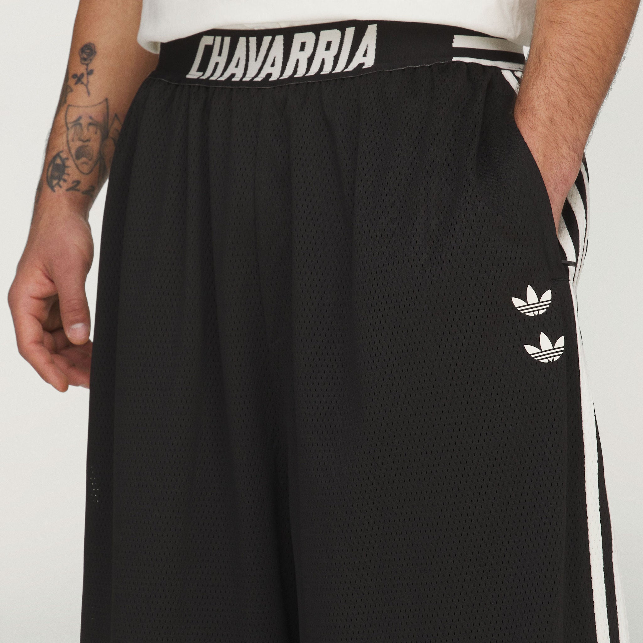 ADIDAS X WC PINSTRIPE TRACK PANTS - BLK/WHT | Willy Chavarria