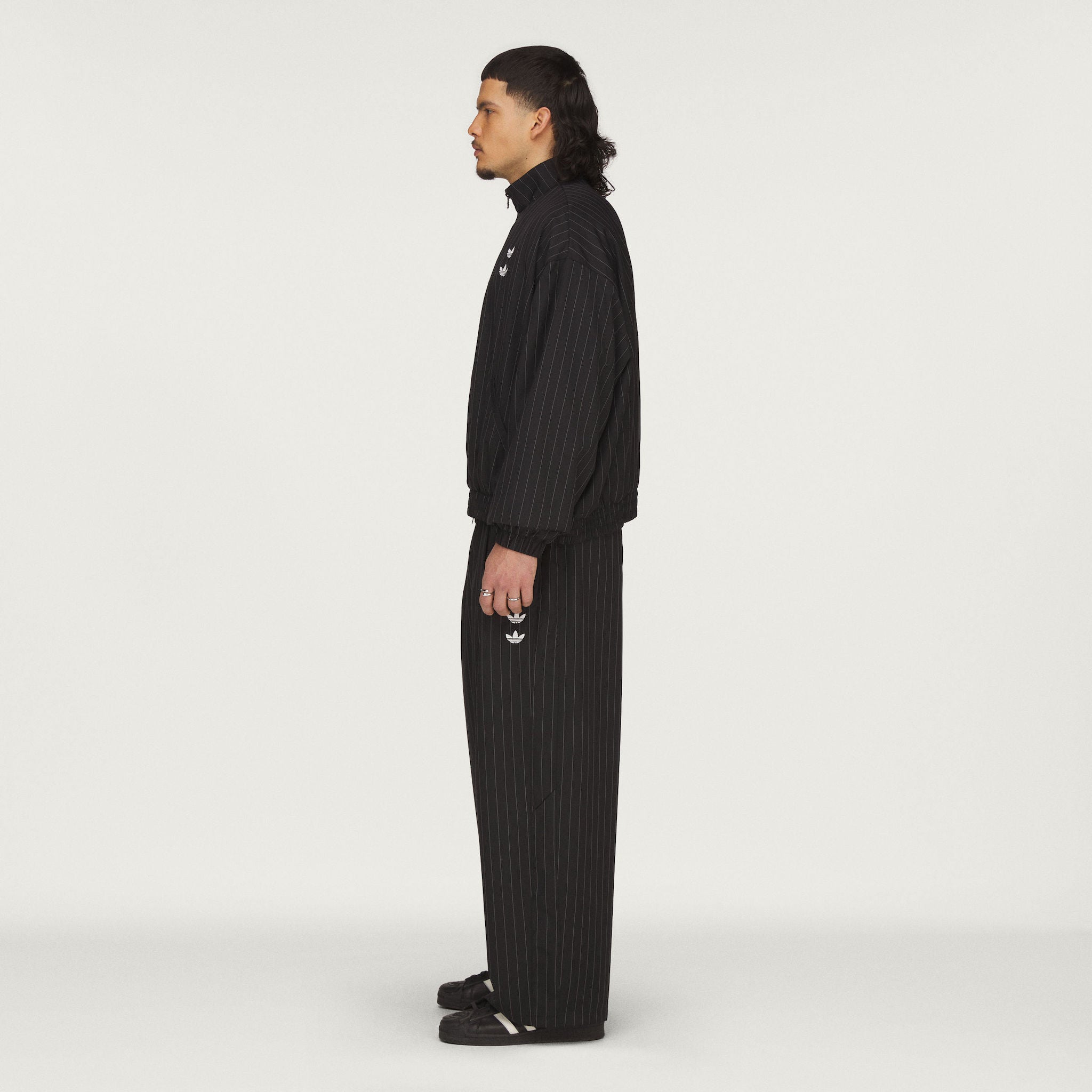 ADIDAS X WC PINSTRIPE TRACK PANTS - BLK/WHT | Willy Chavarria