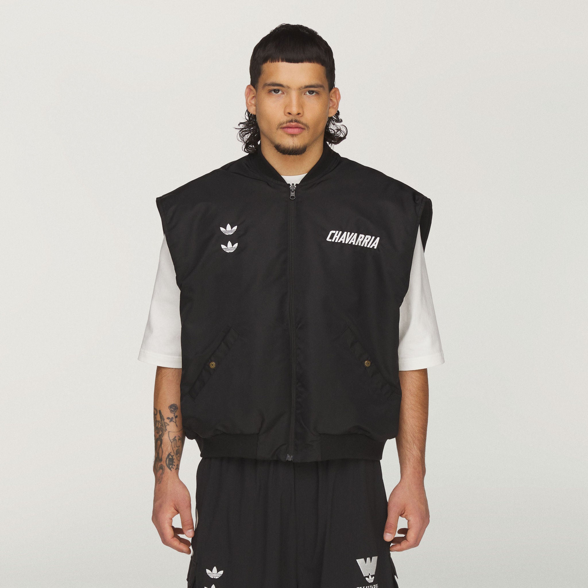 ADIDAS X WC PINSTRIPE TRACK JACKET - BLK/WHT | Willy Chavarria