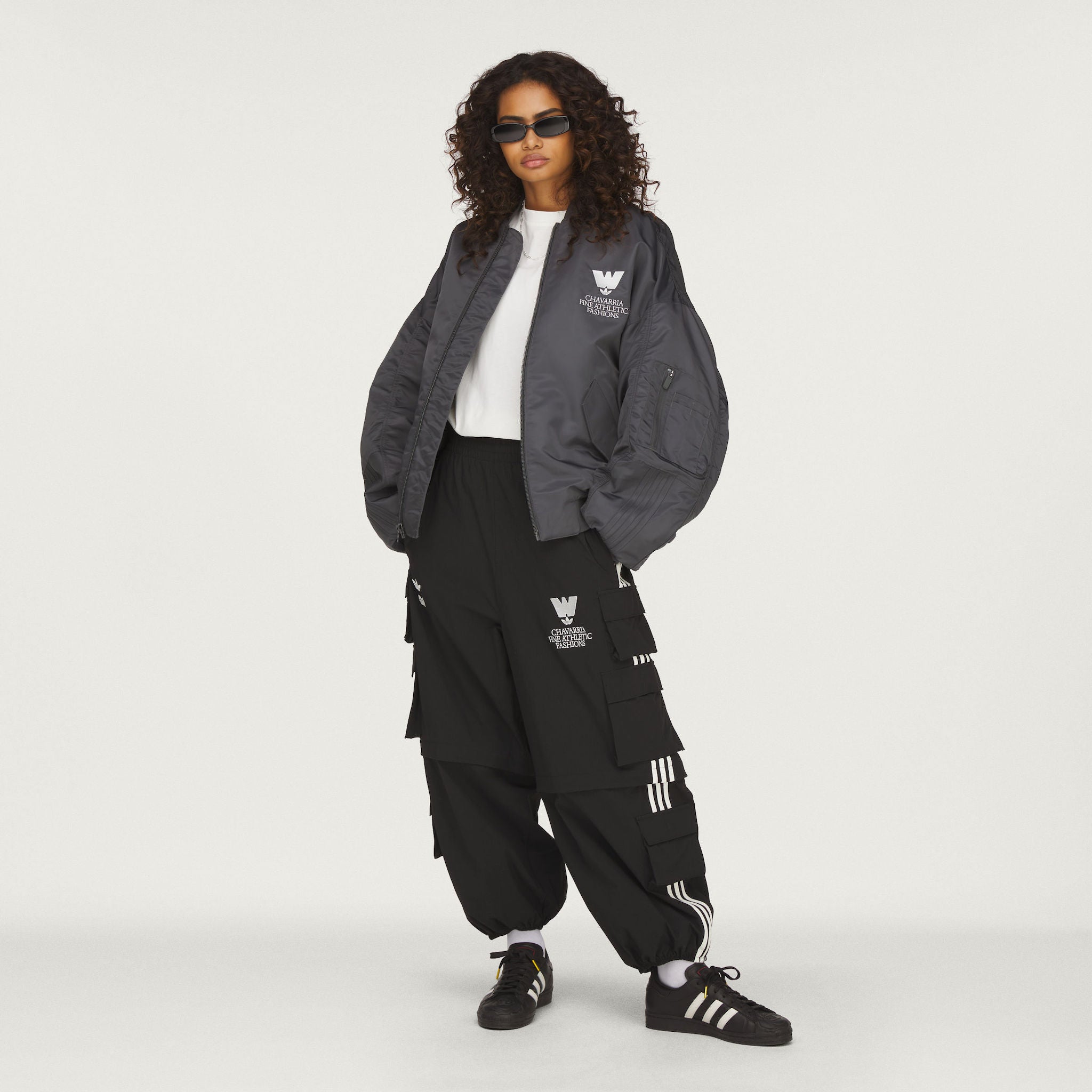 ADIDAS X WC PINSTRIPE TRACK JACKET - BLK/WHT | Willy Chavarria