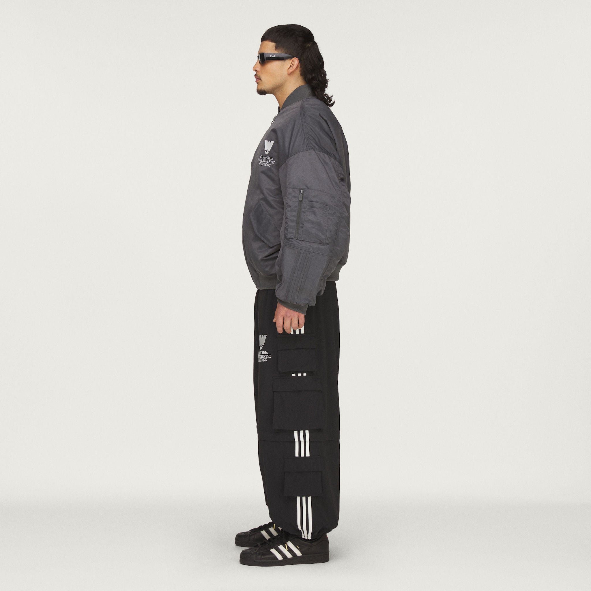 ADIDAS X WC PINSTRIPE TRACK JACKET - BLK/WHT | Willy Chavarria