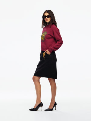 SNAKE CREST SHRUNKEN RAGLAN CREWNECK