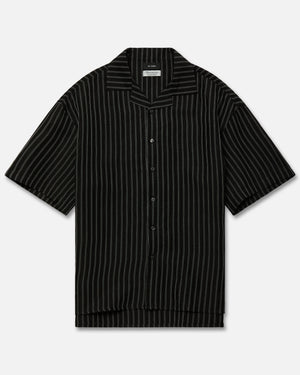 CAMP COLLAR SS SHIRT - BLK/WHITE
