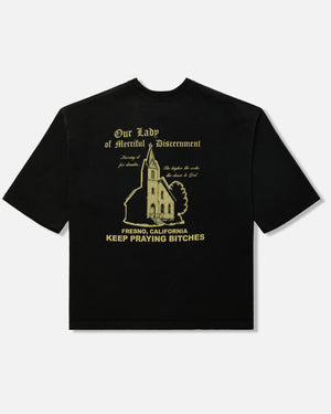 OUR LADY OF DISCERNMENT  - BUFFALO TEE - BLACK BEAUTY