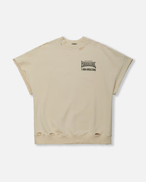 "HARDCORE" - MUSCLE TEE - SNOW WHITE