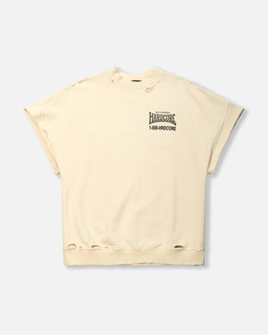 "HARDCORE" - MUSCLE TEE - SNOW WHITE