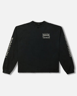 "HARDCORE" BUFFALO L/S TEE - BLACK BEAUTY (19-3911 TCX)