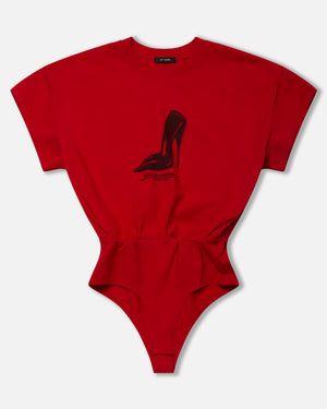 HER PLEASURE STILETTO - BODYSUIT - RED HOT