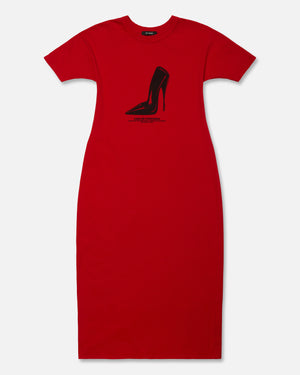 HER PLEASURE STILETTO - T-SHIRT DRESS - RED HOT
