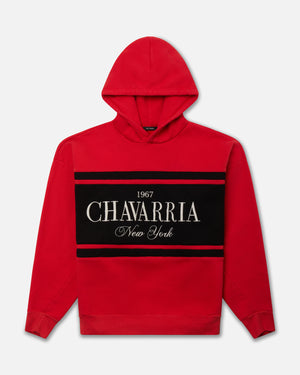CHAVARRIA STRIPE - GILROY HOODIE - HIGH RISK RED