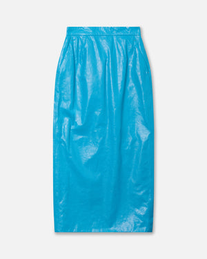 LTHR TUBO SKIRT - BOUR. BLUE