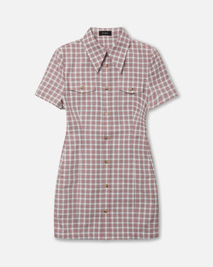 CHAVELA DRESS - RED/WHT PLAID