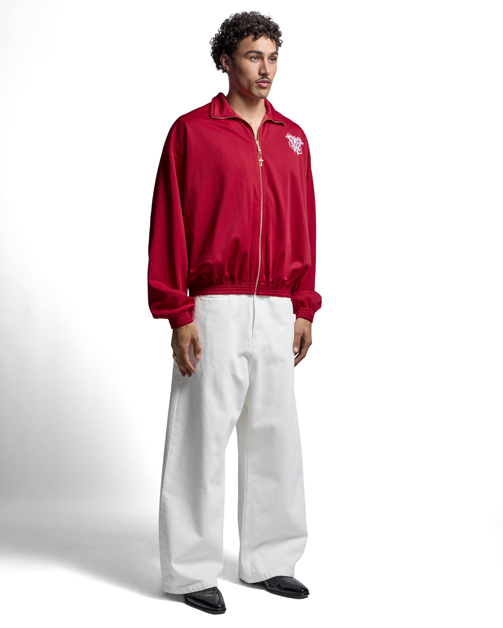 WILLY CHAVARRIA Red amp; White Pleated Shorts
