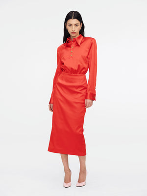 POLO DRESS - RED HOT