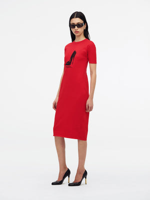 HER PLEASURE STILETTO - T-SHIRT DRESS - RED HOT