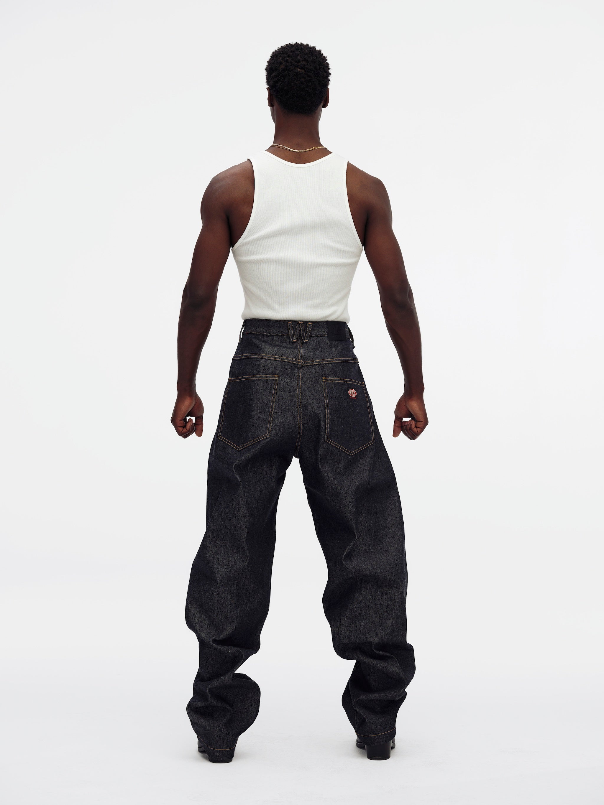 WILLY CHAVARRIA ウィリーチャバリア 24SS BAD BOY JEAN オーバーダイボーイデニムパンツ  グリーン M BAD BOY JEAN - BLUE DENIM | Willy Chavarria