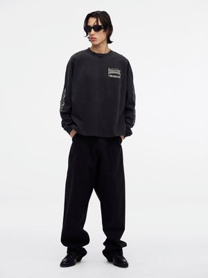 "HARDCORE" BUFFALO L/S TEE - BLACK BEAUTY (19-3911 TCX)