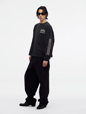 "HARDCORE" BUFFALO L/S TEE - BLACK BEAUTY (19-3911 TCX)