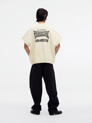 "HARDCORE" - MUSCLE TEE - SNOW WHITE