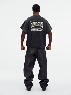 "HARDCORE" - MUSCLE TEE - BLACK BEAUTY