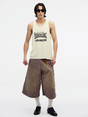 "HARDCORE" WILLY TANK TOP - SNOW WHITE